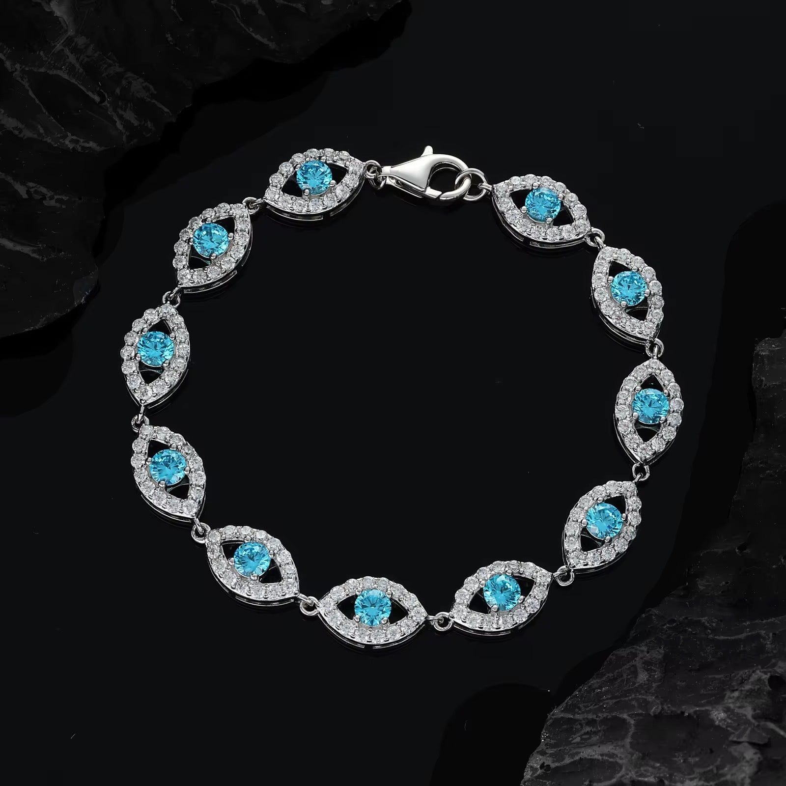 MOISSANITE BRACELET MAUVAIS ŒIL VVS