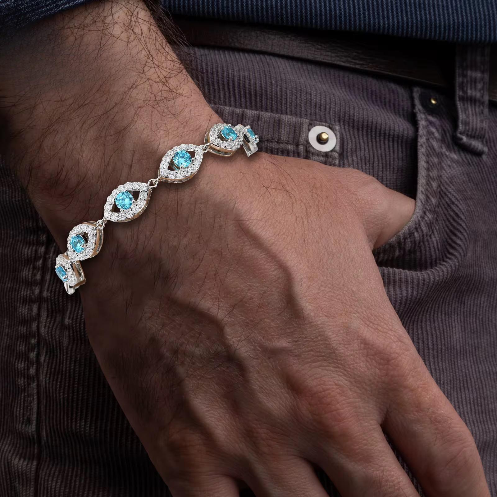 MOISSANITE BRACELET MAUVAIS ŒIL VVS
