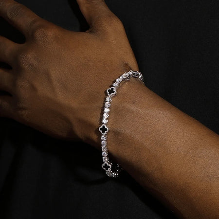 "Clover" bracelet in moissanite - 925 VVS1 silver