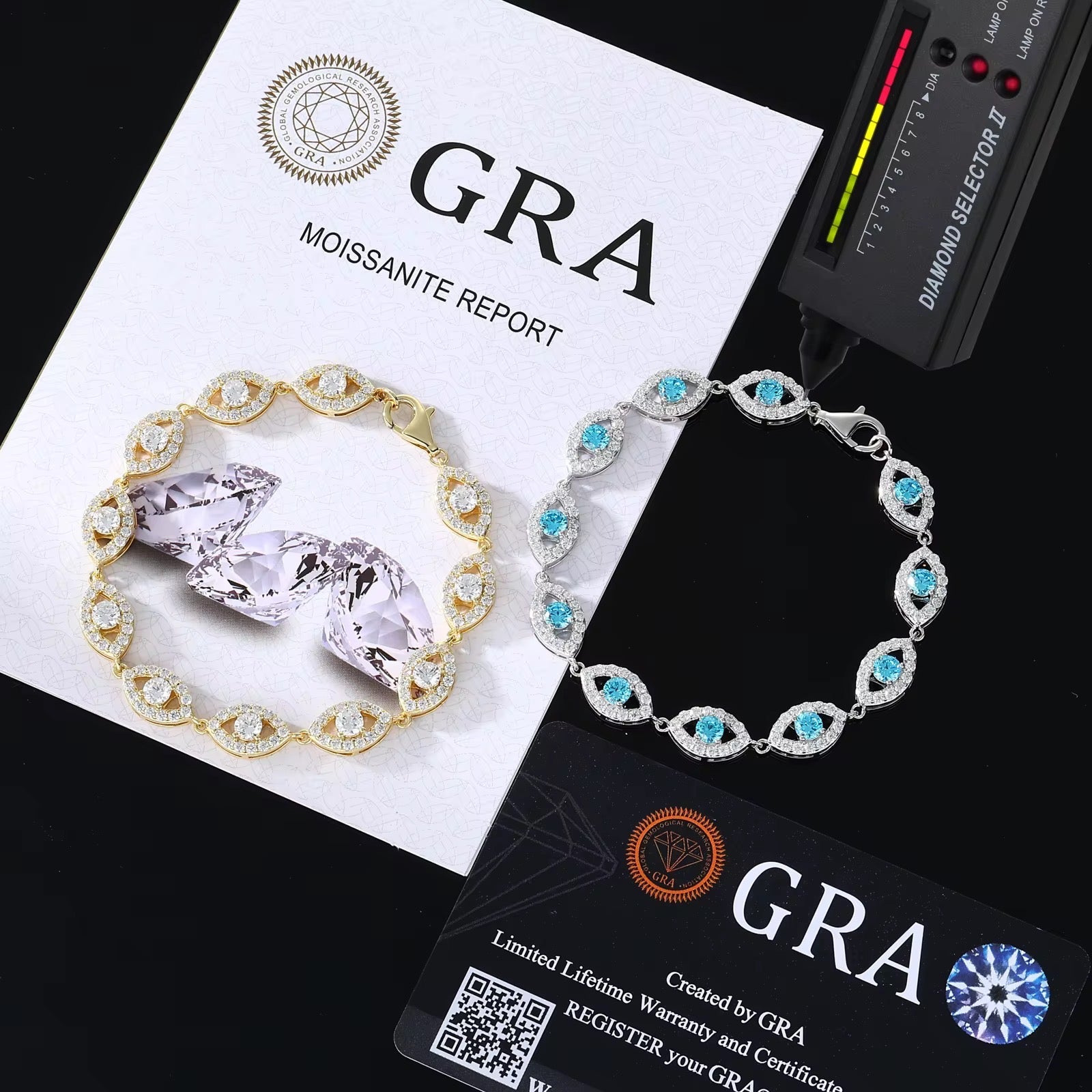 MOISSANITE BRACELET MAUVAIS ŒIL VVS