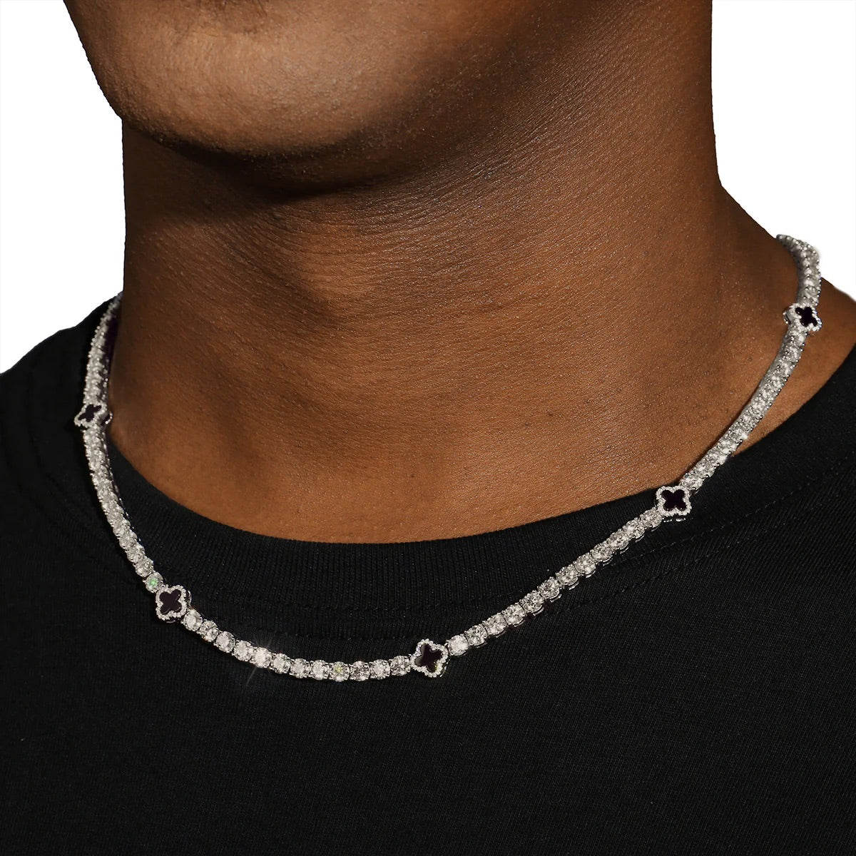 MOISSANITE MOTIF TENNIS CHAIN - 925 SILVER - VVS1