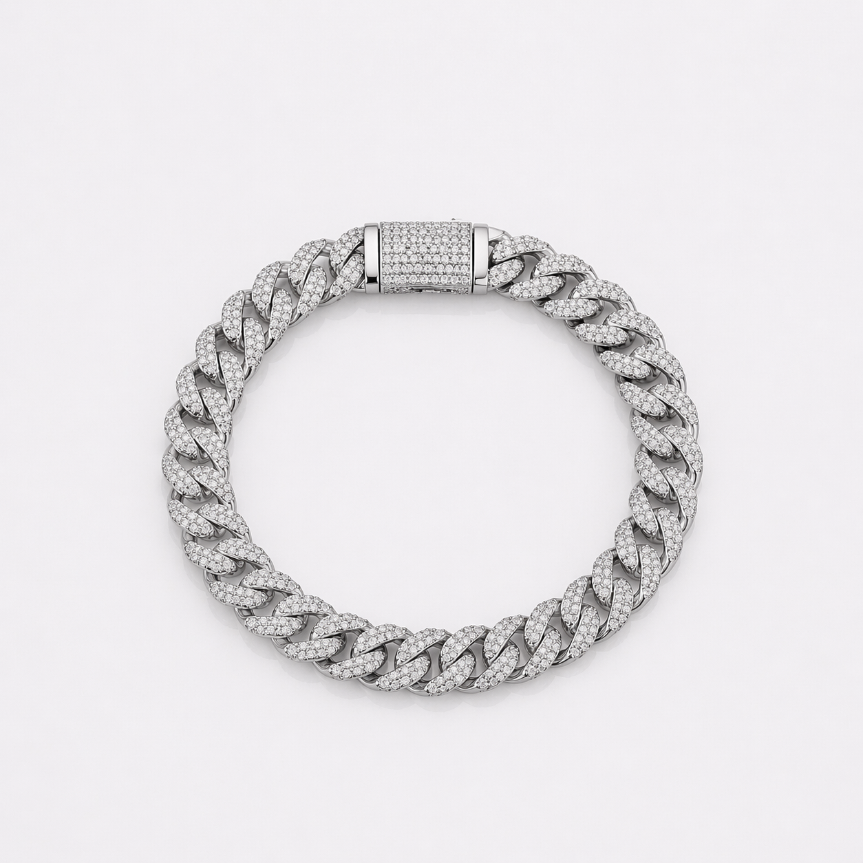 "Glacier" Bracelet - Iced 10mm (silver plated)