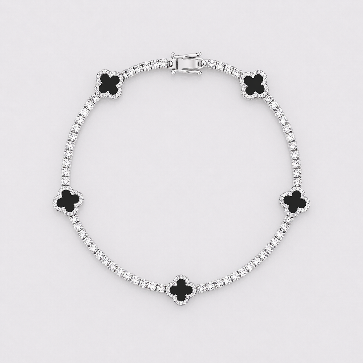 "Clover" bracelet in moissanite - 925 VVS1 silver