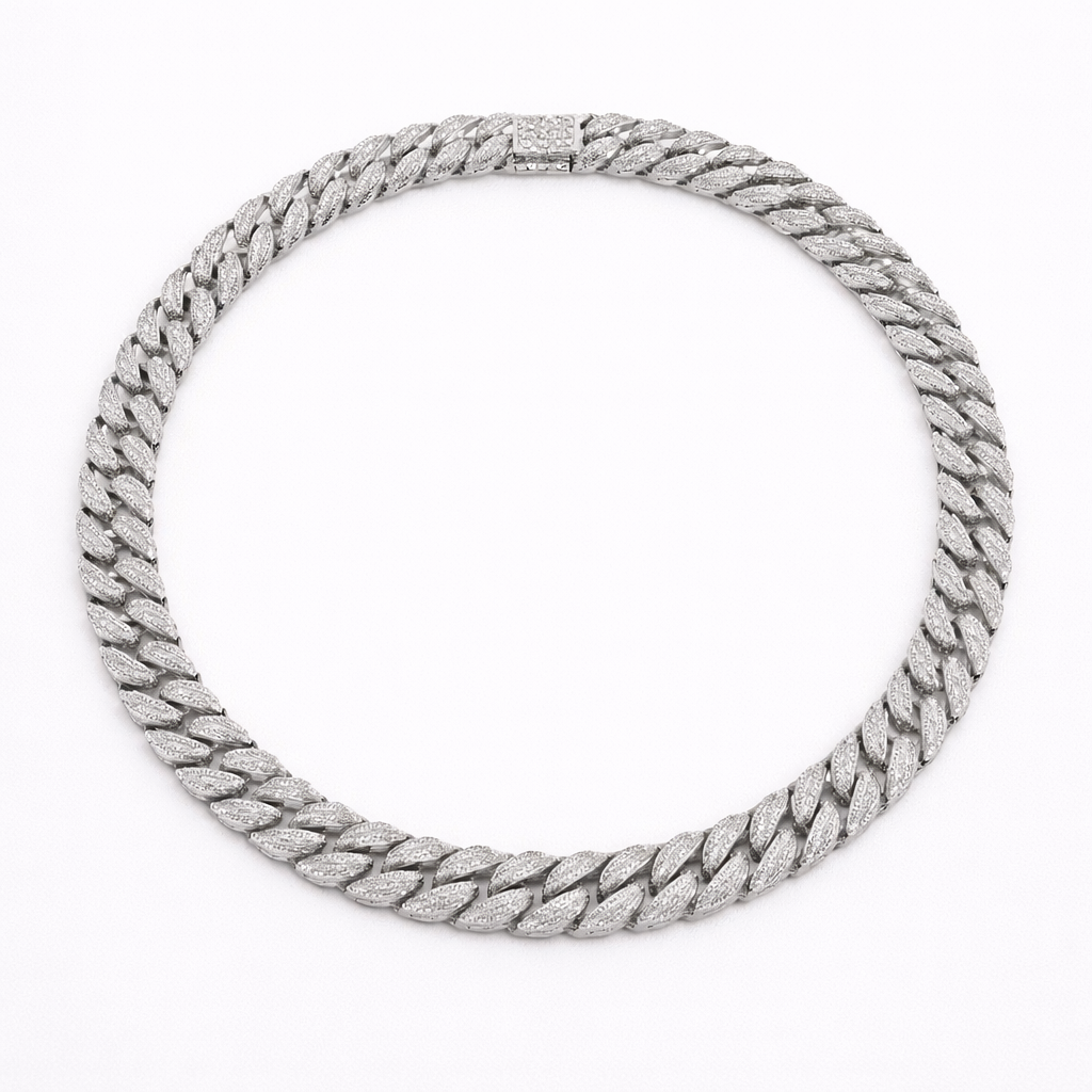 "Cuban Glacier" chain - iced (silver plated)
