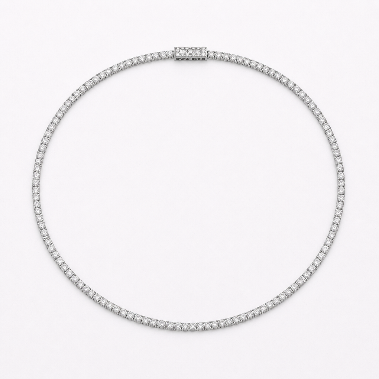 "Neptune" chain in moissanite - 5mm VVS1 tennis