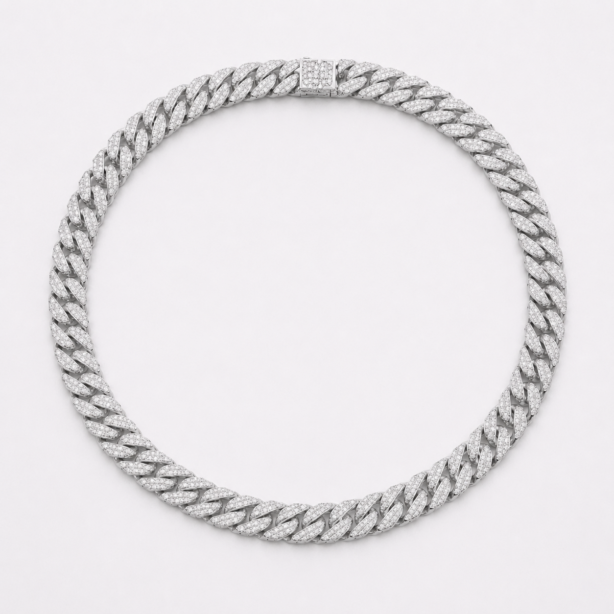 "Cuban Glacier" chain - iced (silver plated)