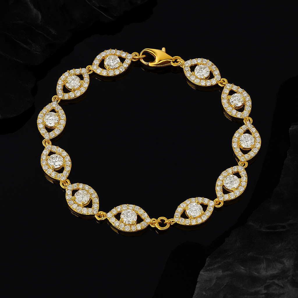 MOISSANITE BRACELET MAUVAIS ŒIL VVS