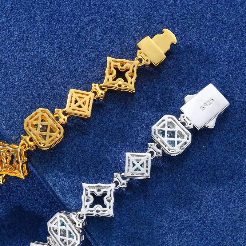 MOISSANITE BRACELET STERLING 14MM