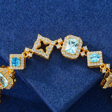 MOISSANITE BRACELET STERLING 14MM