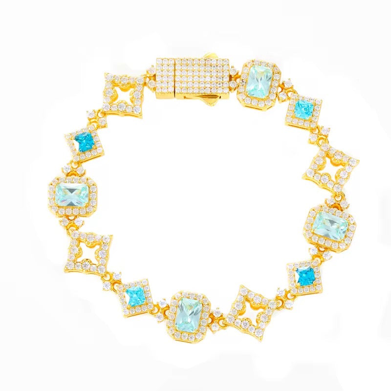 MOISSANITE BRACELET STERLING 14MM