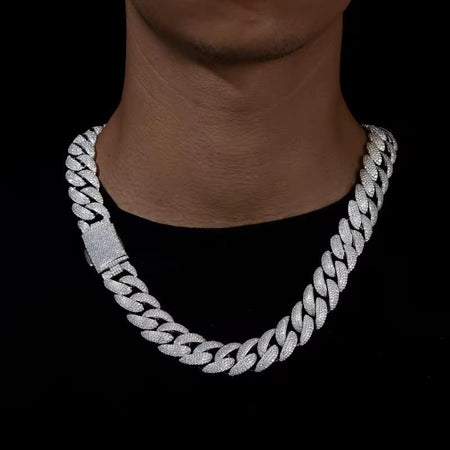 "Orion" chains in moissanite - Cuban 18mm VVS1